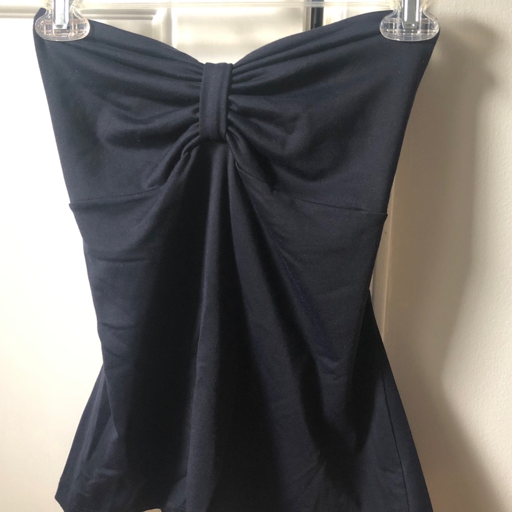 Susana Monaco navy strapless top with tie back